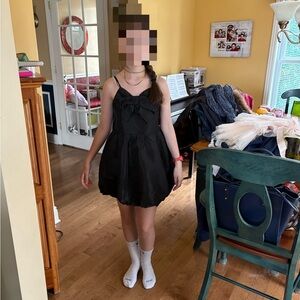 Zunie Elegant Black Dress with Bow